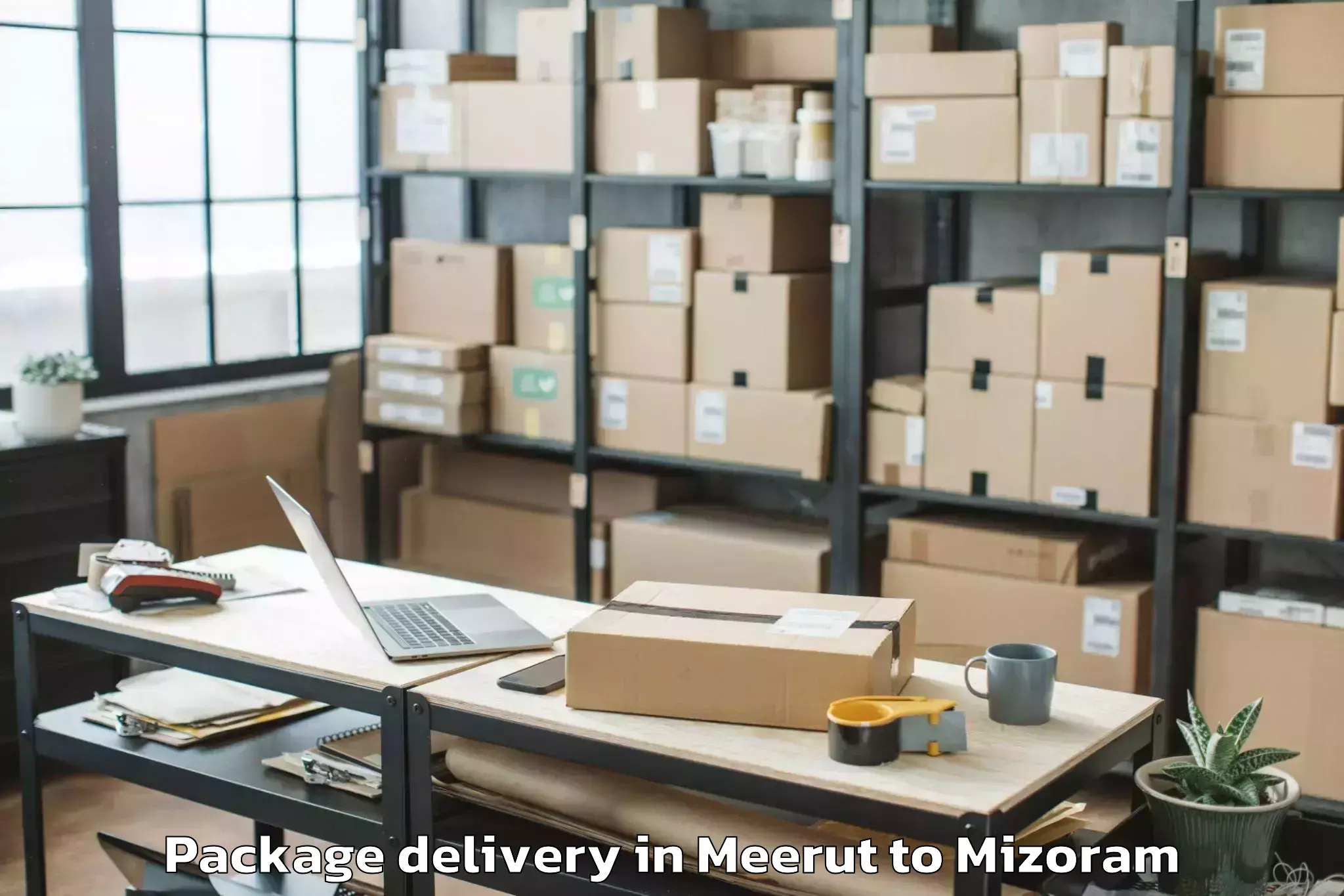 Top Meerut to Khawzawl Package Delivery Available